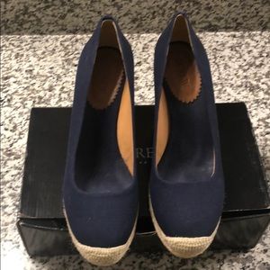 JCrew Navy Espadrille wedge Sz 9.5